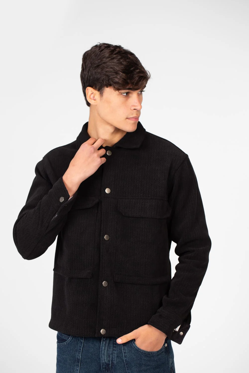 Men's Fur Padded Shirt With Front Pockets In High Quality Material - Image 5