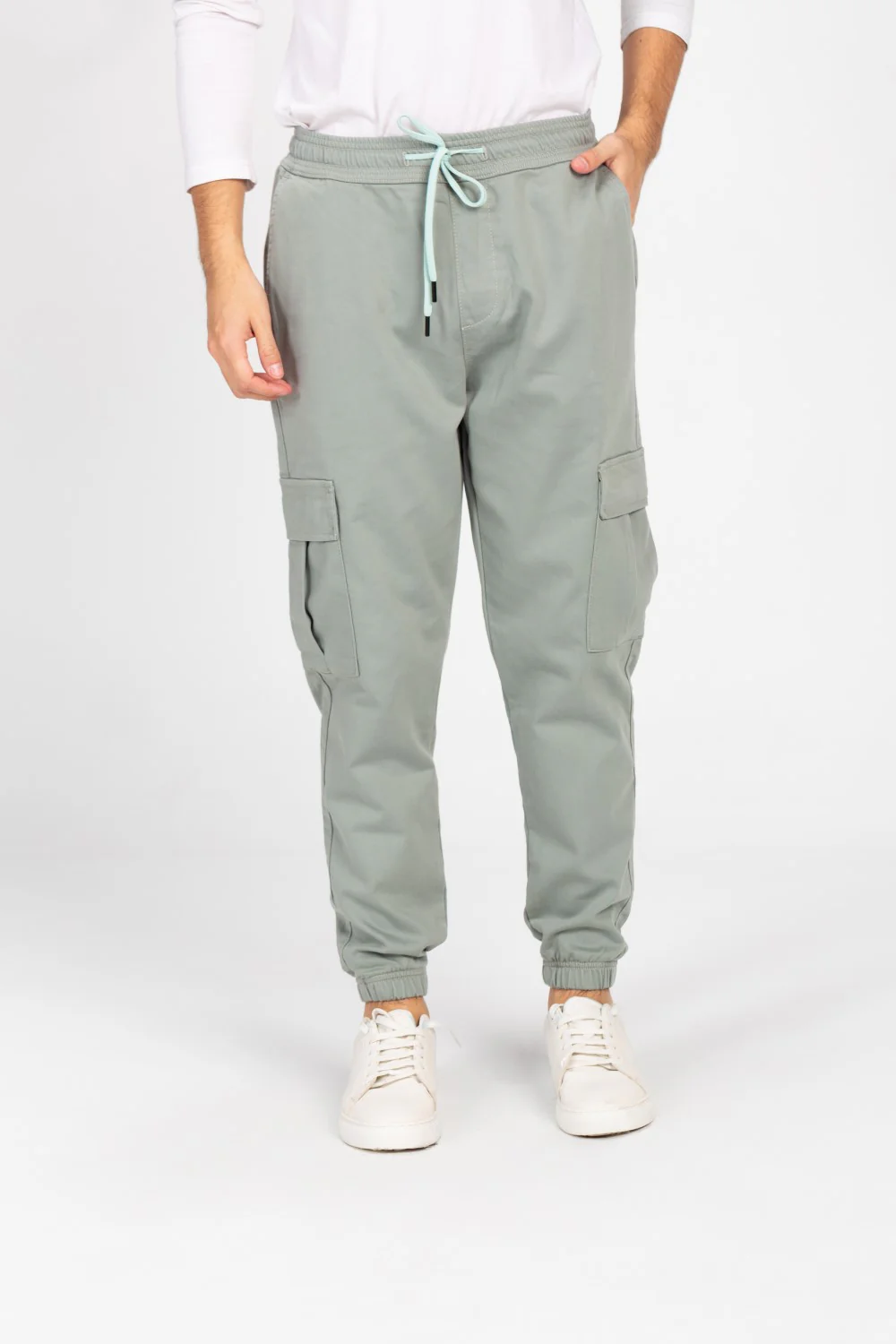 Men's Gabardine Sherwal Pants With Elastic Waistband And Side Pockets - Image 13