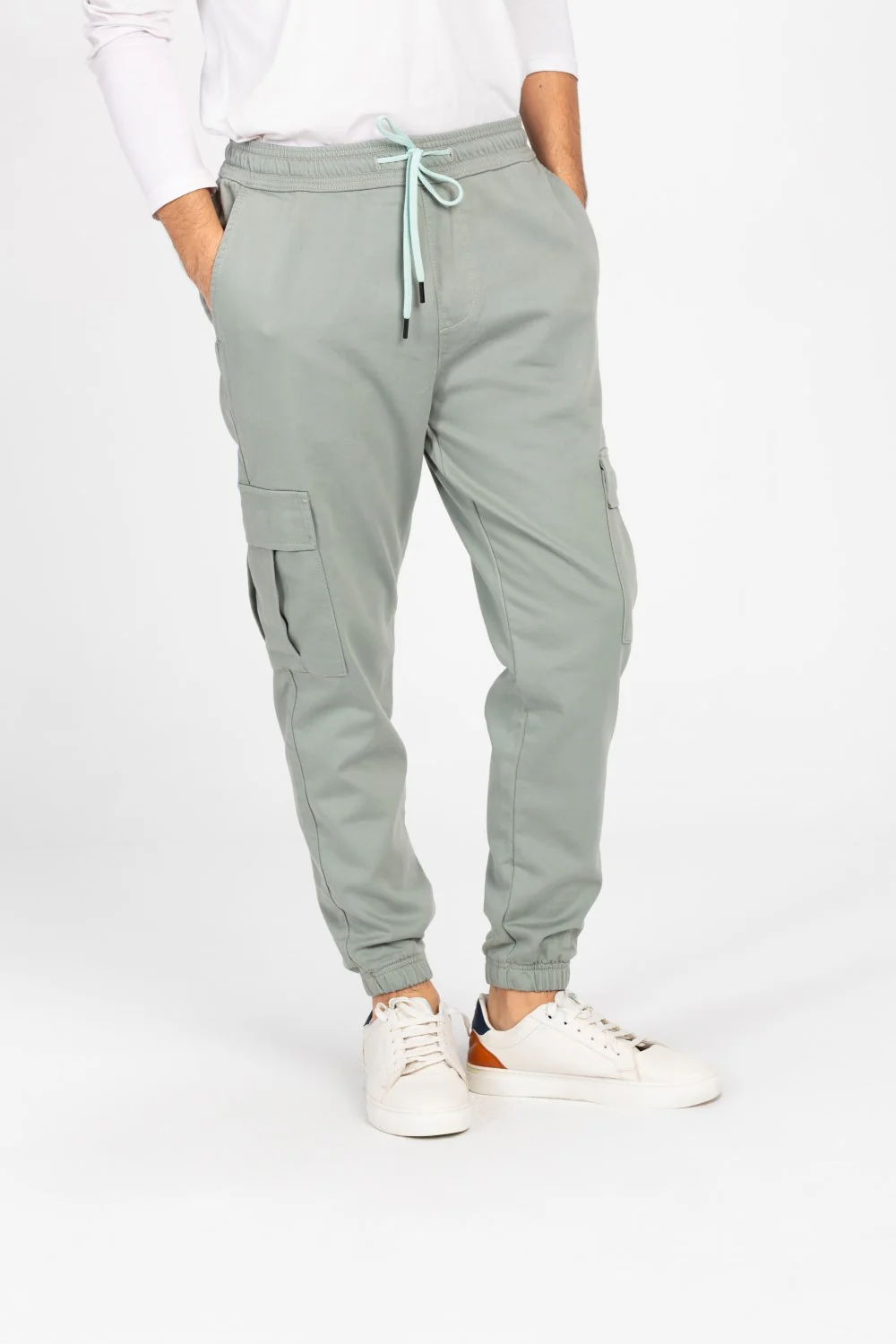 Men's Gabardine Sherwal Pants With Elastic Waistband And Side Pockets - Image 15