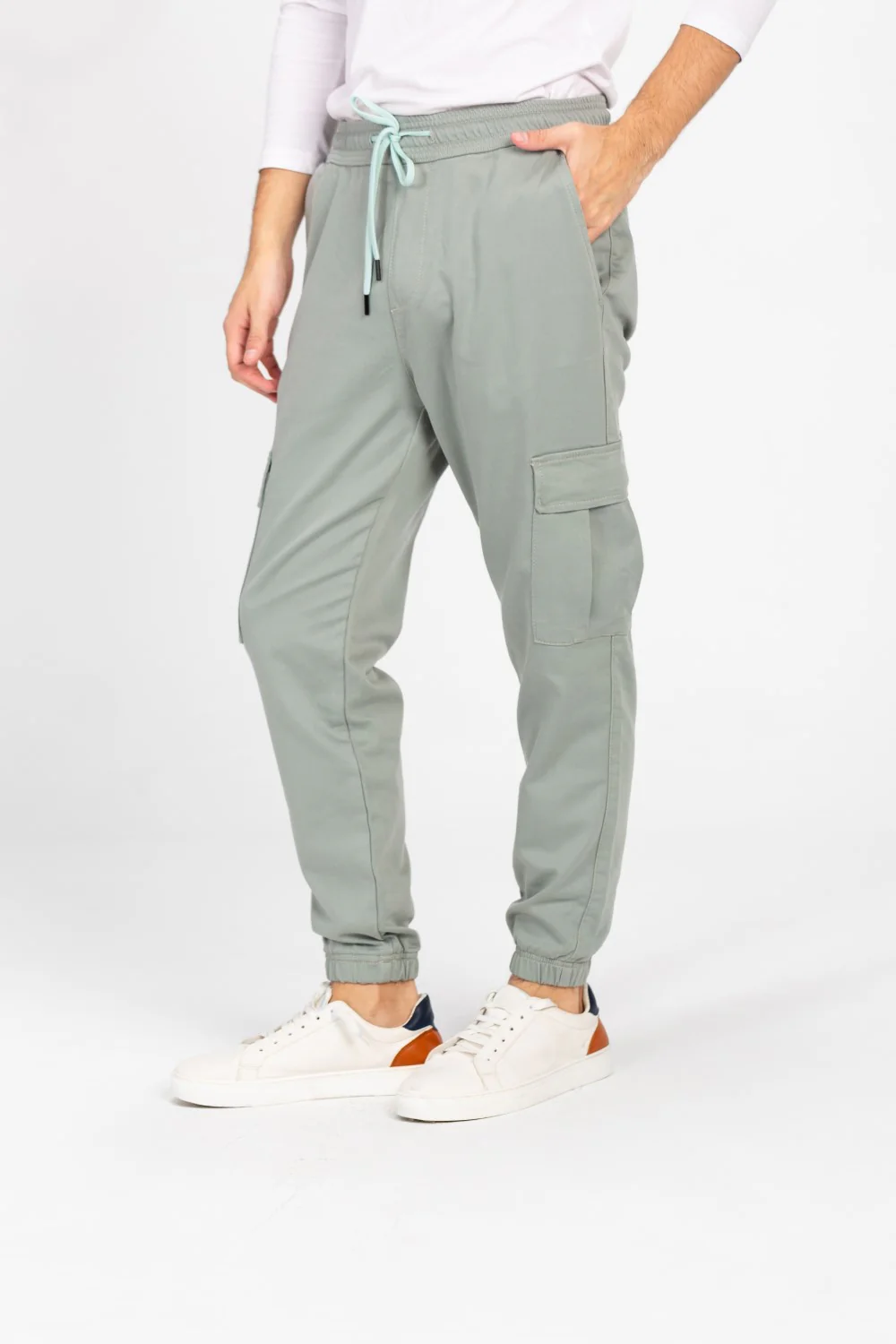 Men's Gabardine Sherwal Pants With Elastic Waistband And Side Pockets - Image 16