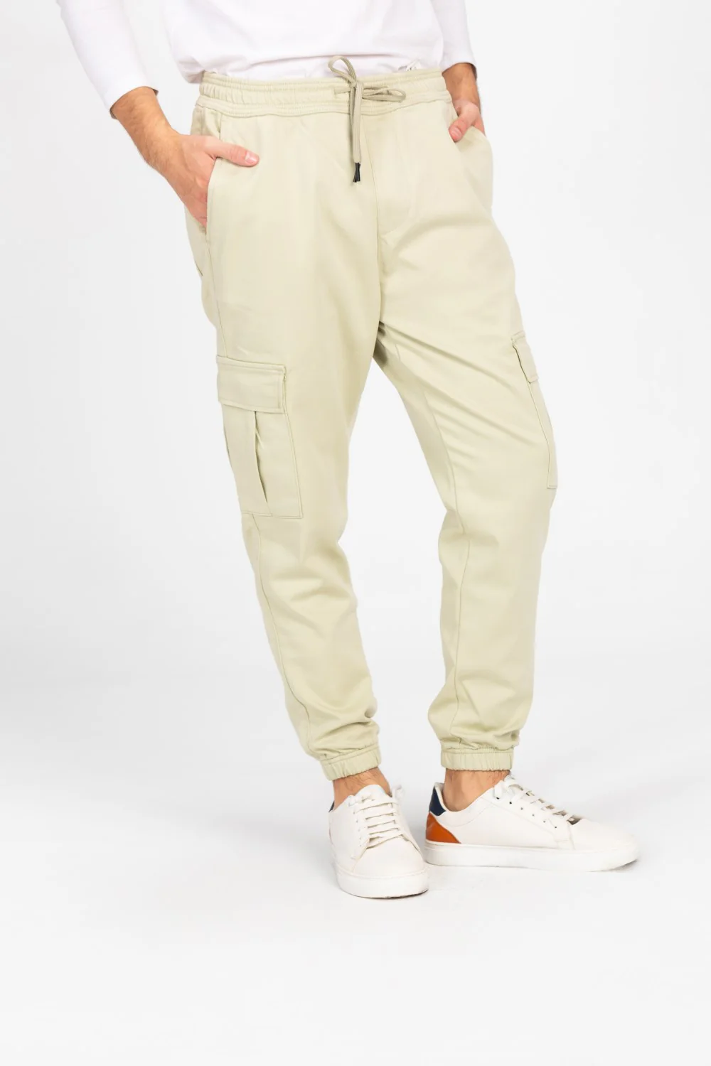Men's Gabardine Sherwal Pants With Elastic Waistband And Side Pockets - Image 19
