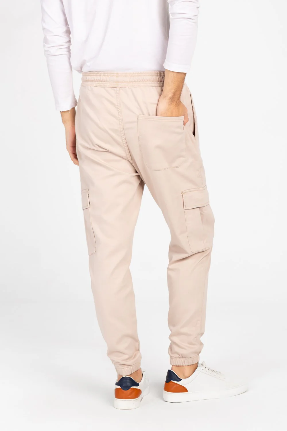 Men's Gabardine Sherwal Pants With Elastic Waistband And Side Pockets - Image 2