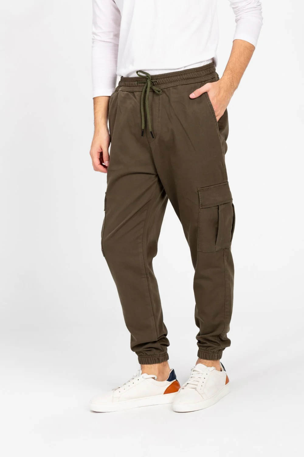 Men's Gabardine Sherwal Pants With Elastic Waistband And Side Pockets - Image 24