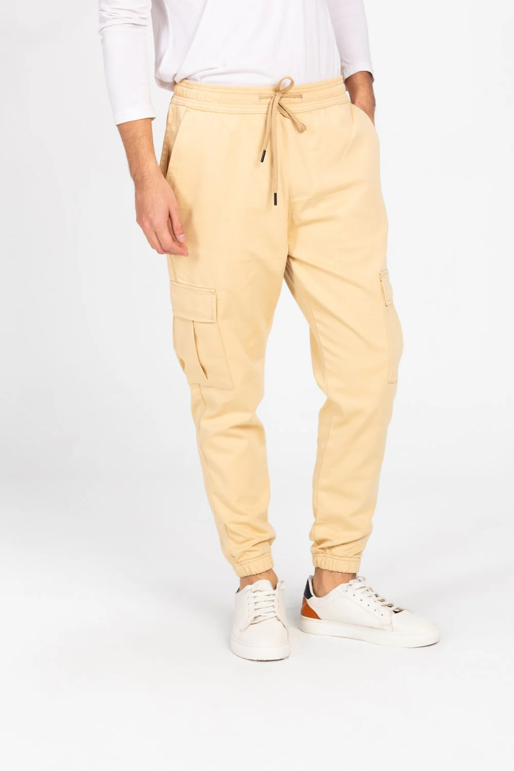 Men's Gabardine Sherwal Pants With Elastic Waistband And Side Pockets - Image 5