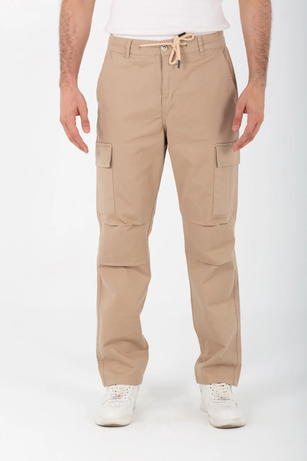 Men's Gabardine Sherwal Pants With Side Pockets And An Elastic Band In The Middle