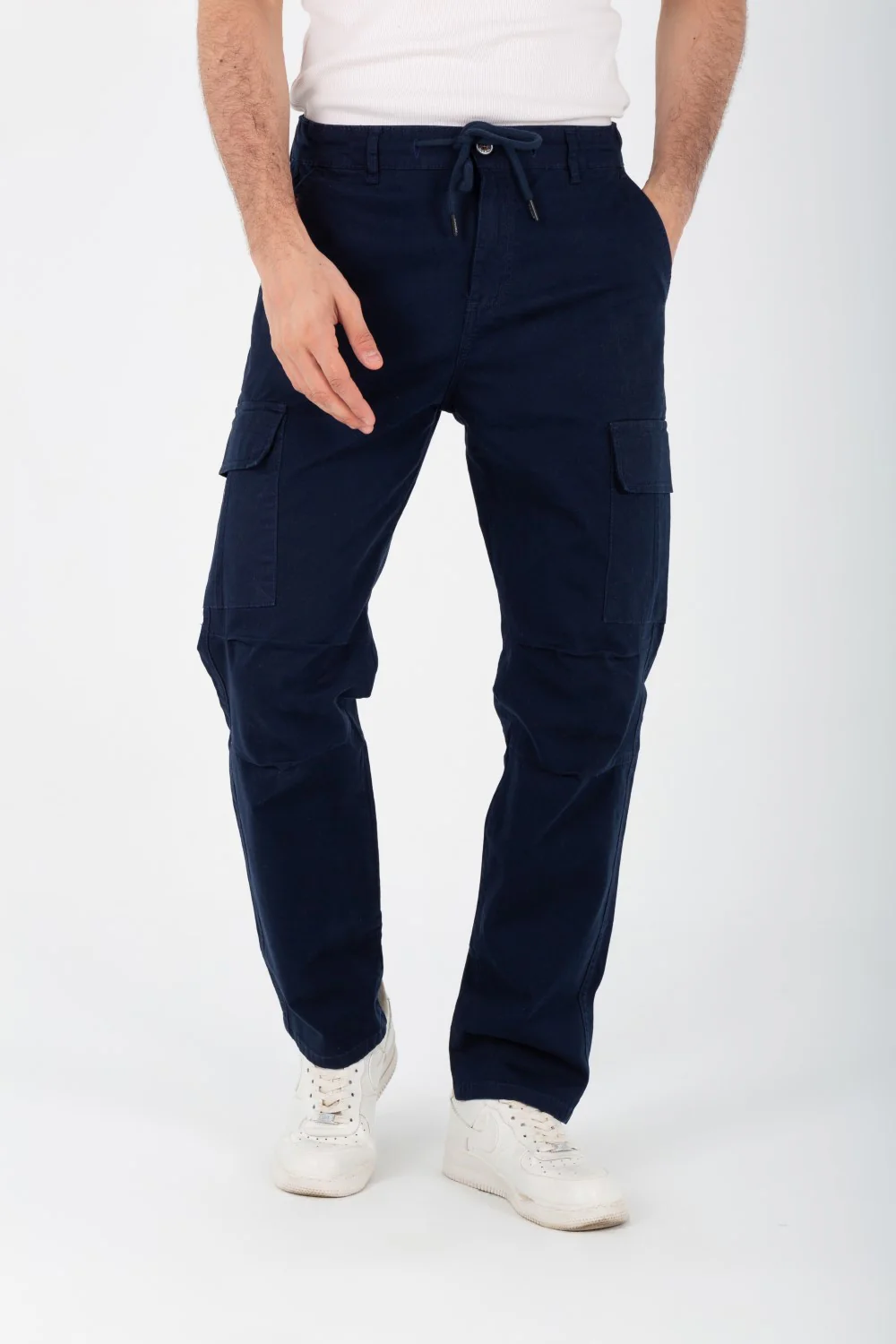 Men's Gabardine Sherwal Pants With Side Pockets And An Elastic Band In The Middle - Image 12