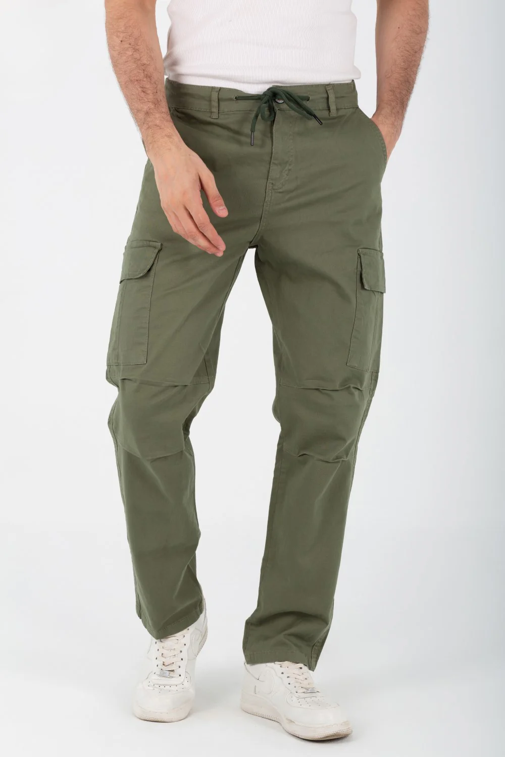 Men's Gabardine Sherwal Pants With Side Pockets And An Elastic Band In The Middle - Image 15