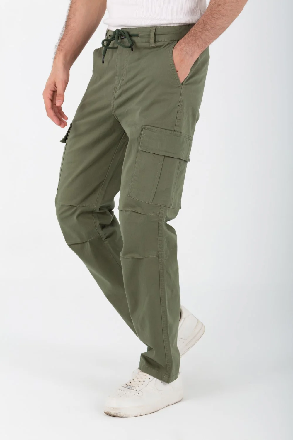 Men's Gabardine Sherwal Pants With Side Pockets And An Elastic Band In The Middle - Image 17
