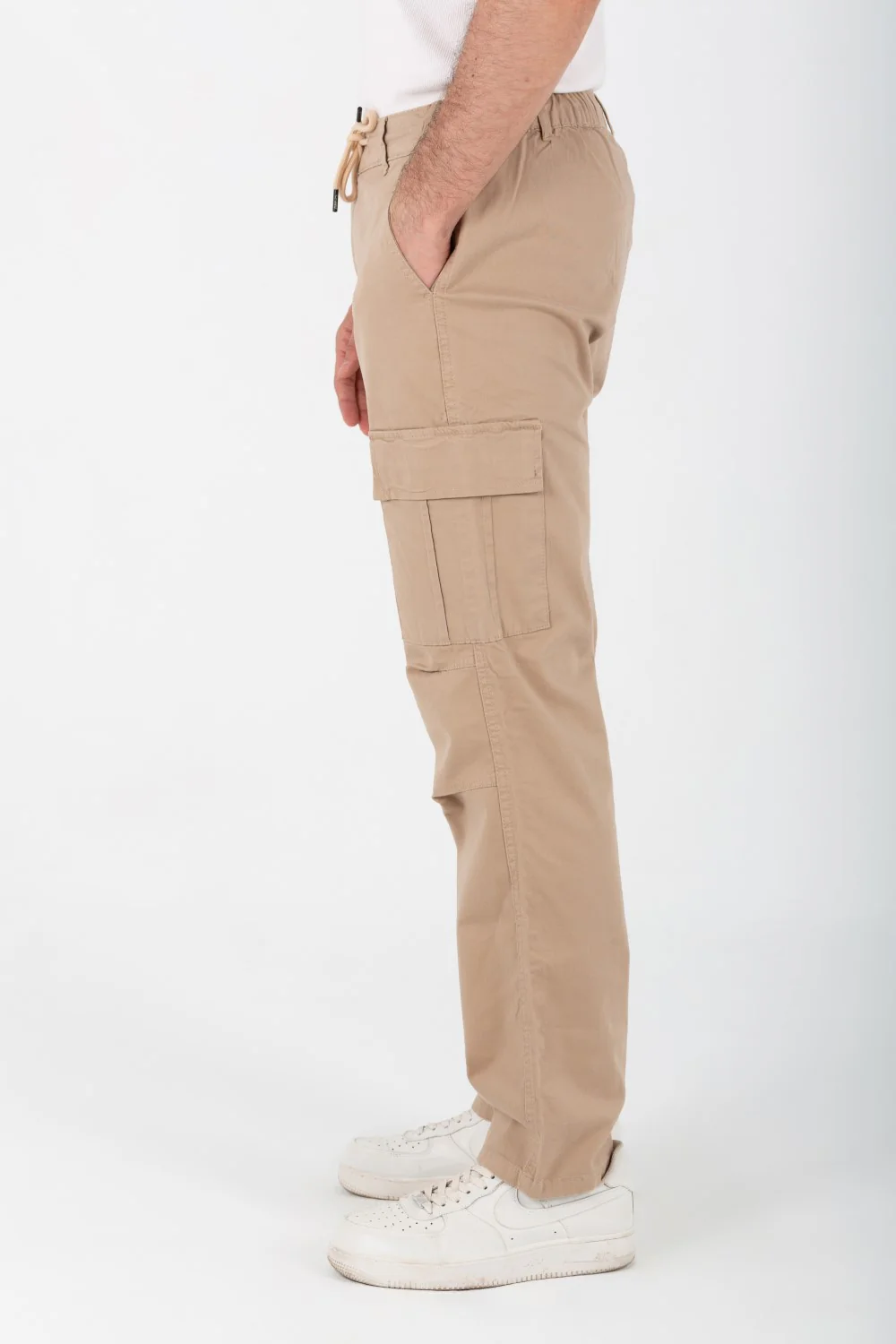 Men's Gabardine Sherwal Pants With Side Pockets And An Elastic Band In The Middle - Image 3