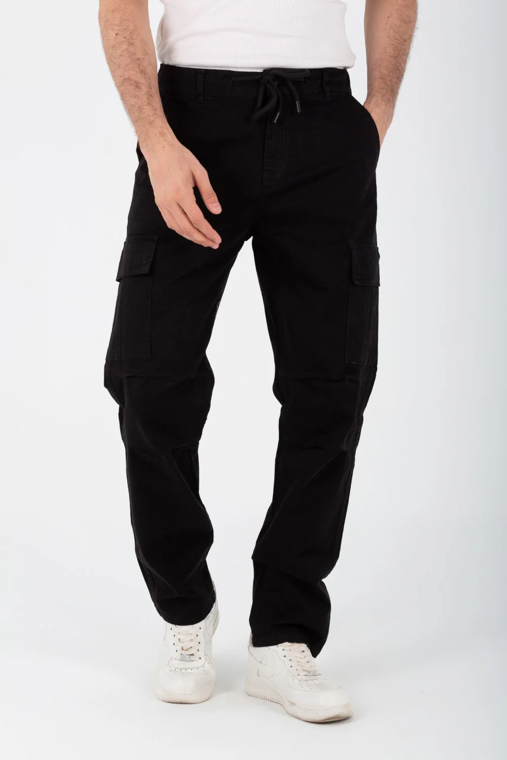 Men's Gabardine Sherwal Pants With Side Pockets And An Elastic Band In The Middle - Image 4