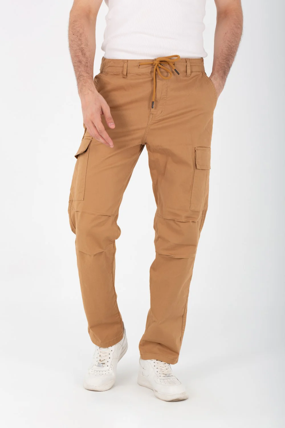 Men's Gabardine Sherwal Pants With Side Pockets And An Elastic Band In The Middle - Image 7