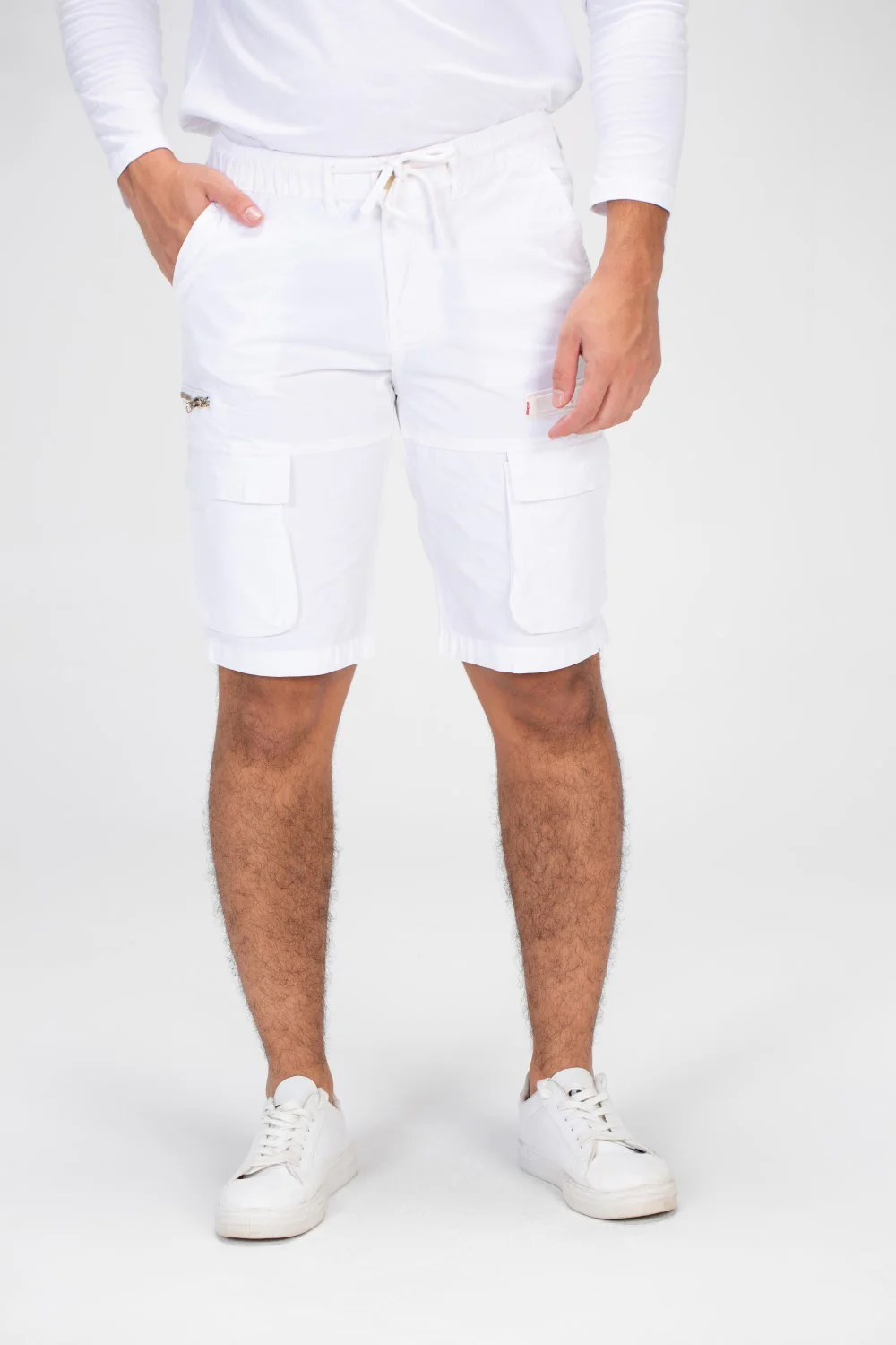 Men's Gabardine Short With Elastic Waistband Side Pockets And A Trendy Cut - Image 10