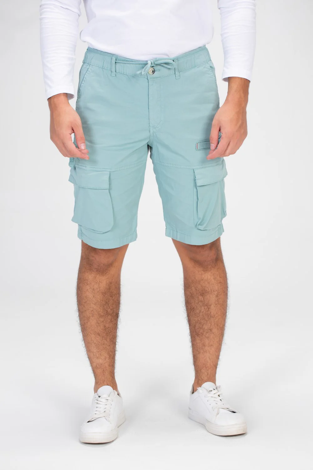 Men's Gabardine Short With Elastic Waistband Side Pockets And A Trendy Cut - Image 4