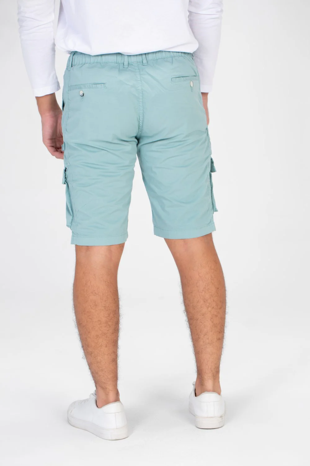 Men's Gabardine Short With Elastic Waistband Side Pockets And A Trendy Cut - Image 5