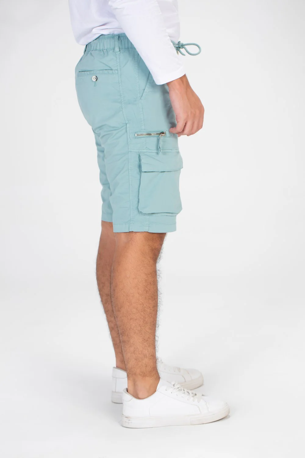Men's Gabardine Short With Elastic Waistband Side Pockets And A Trendy Cut - Image 6