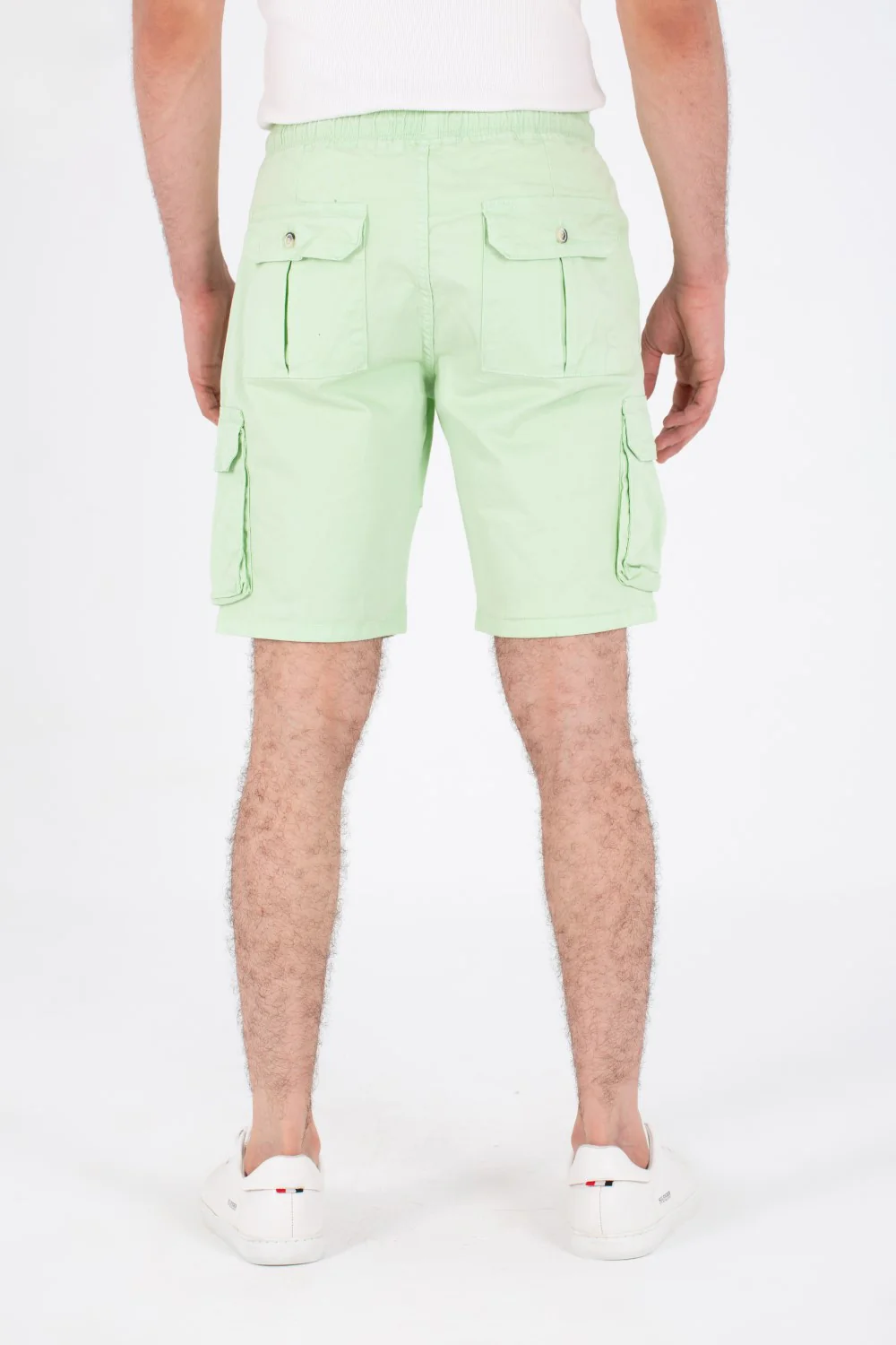Mens Gabardine Shorts With Elastic Waistband And Modern Side Pockets - Image 11