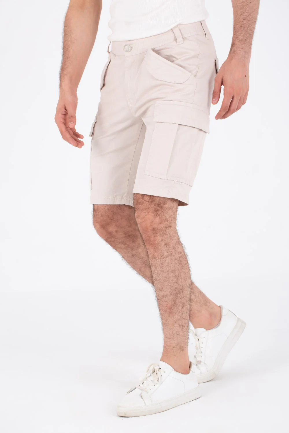 Mens Gabardine Shorts With Side And Front Pockets Unique And Modern - Image 3