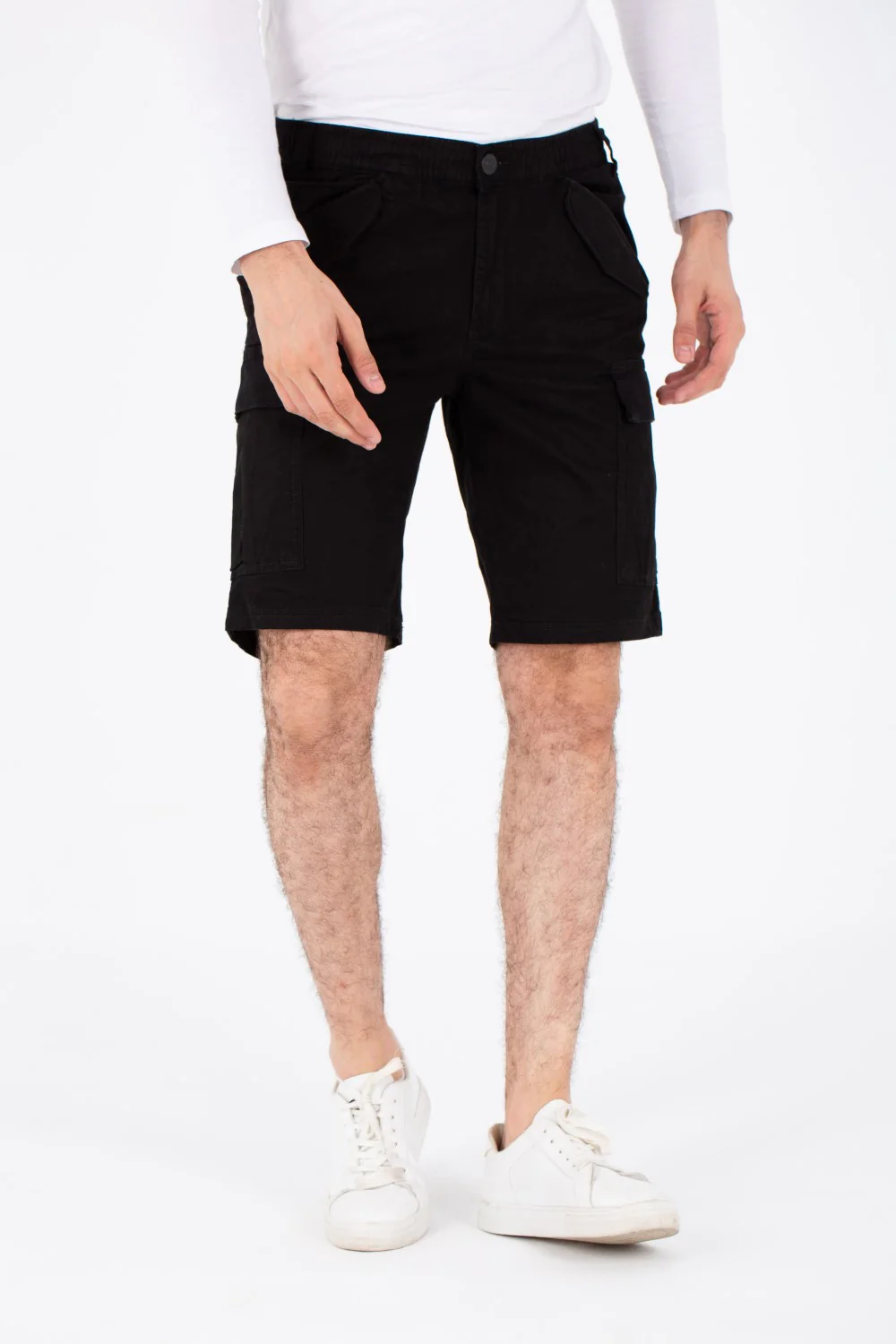 Mens Gabardine Shorts With Side And Front Pockets Unique And Modern - Image 4