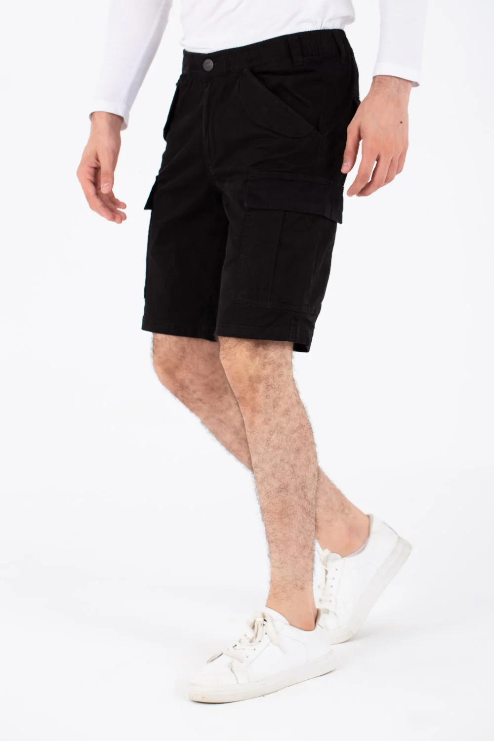 Mens Gabardine Shorts With Side And Front Pockets Unique And Modern - Image 6