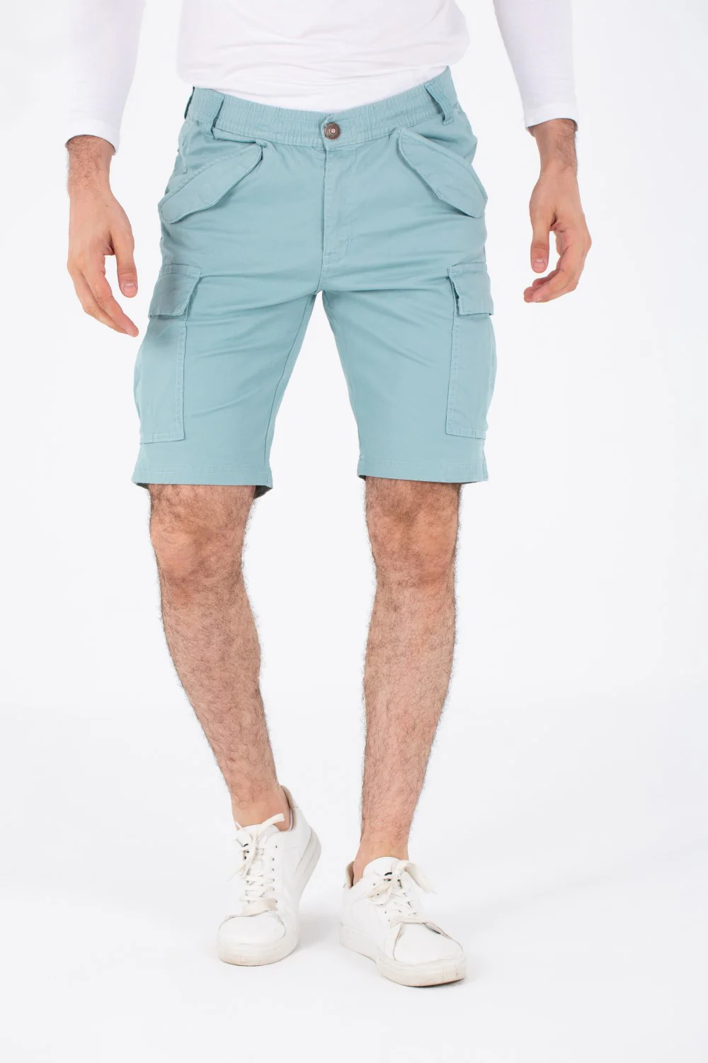 Mens Gabardine Shorts With Side And Front Pockets Unique And Modern - Image 7