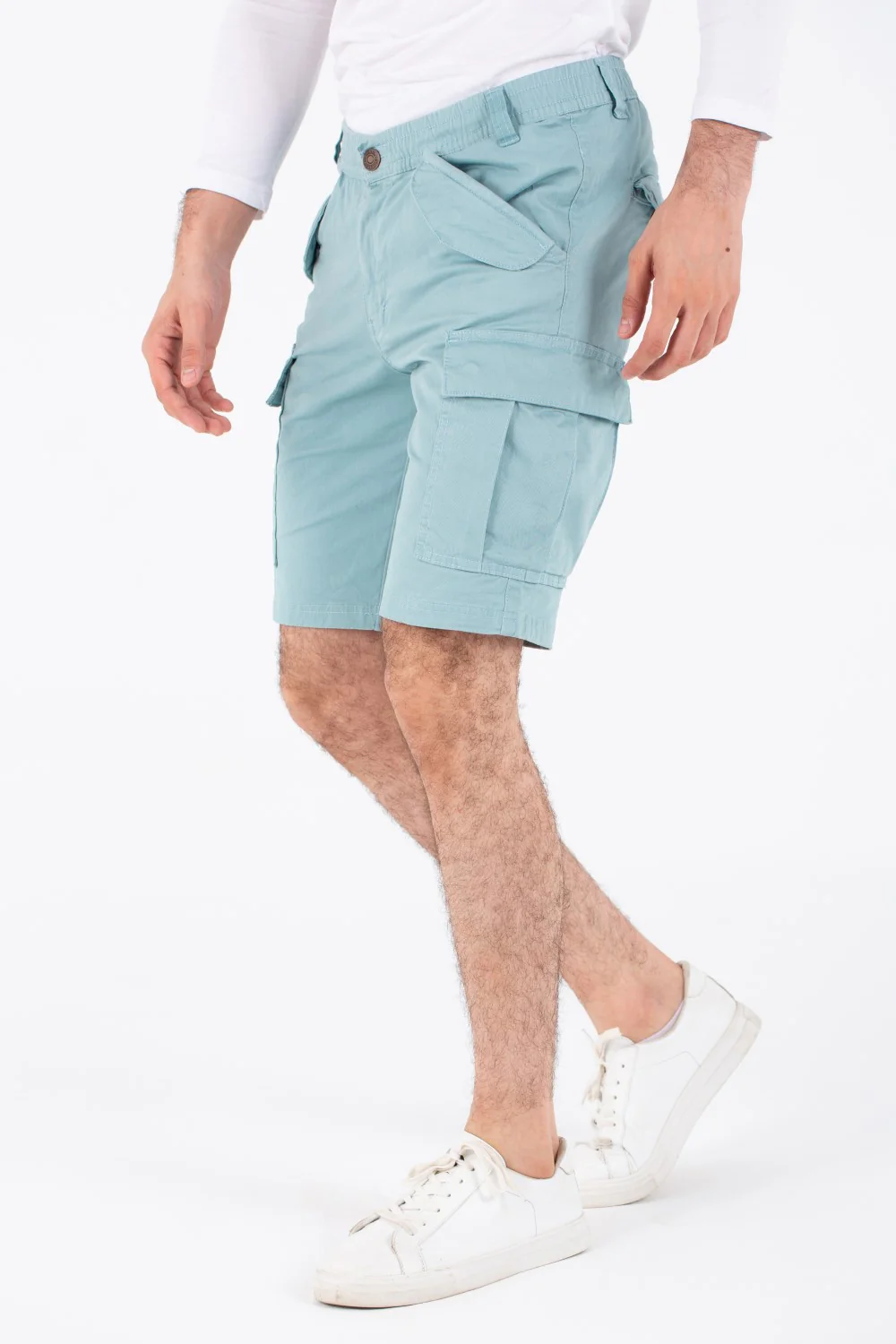 Mens Gabardine Shorts With Side And Front Pockets Unique And Modern - Image 9