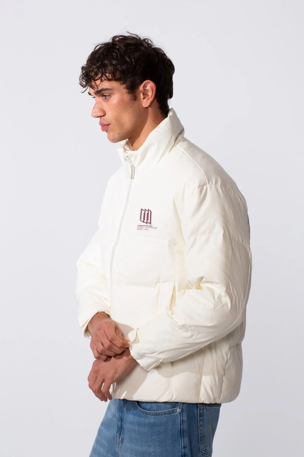 Men's Glossy Puffer Full Zip Lightweight Jacket - Image 11