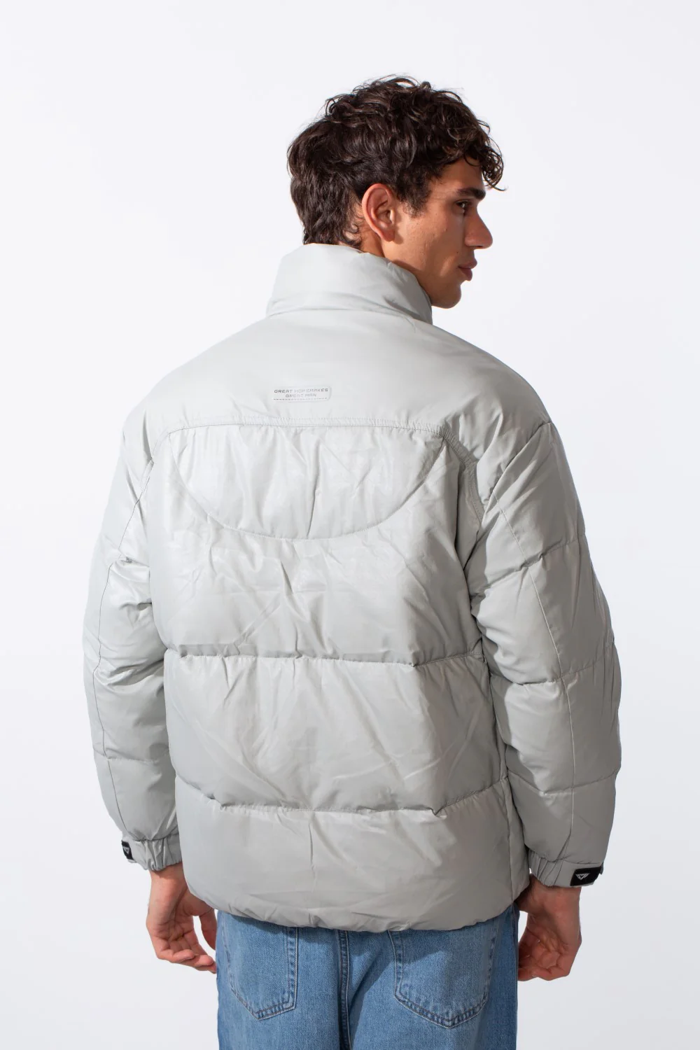 Men's Glossy Puffer Full Zip Lightweight Jacket - Image 2