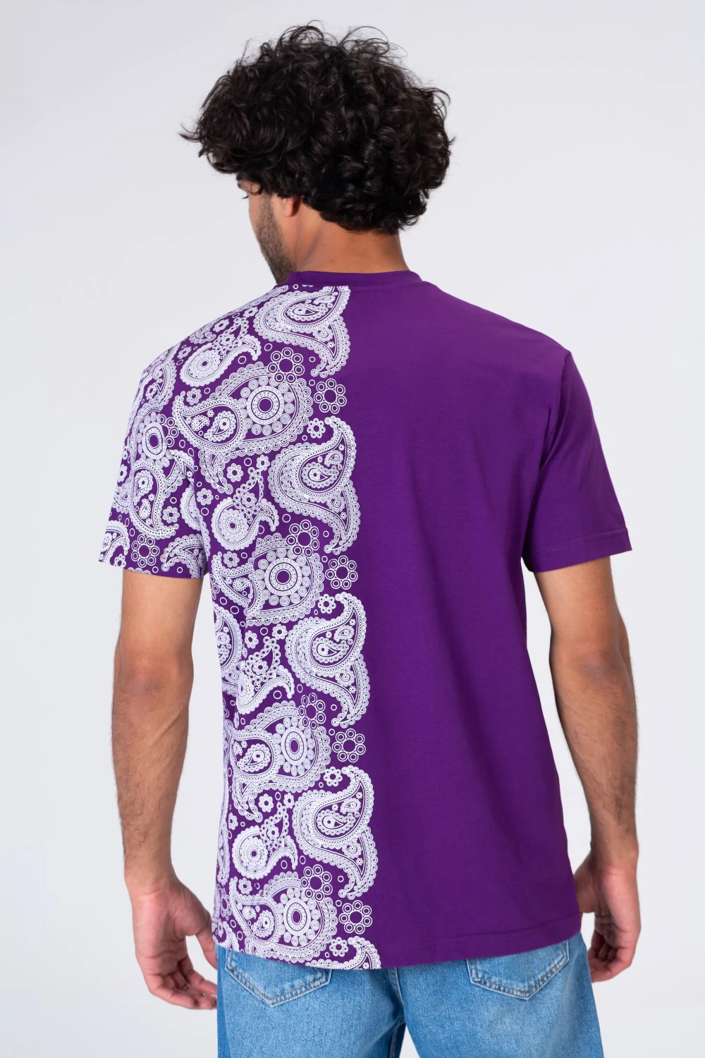 Mens Half And Half Printed Regular Fit T-Shirt - Image 5