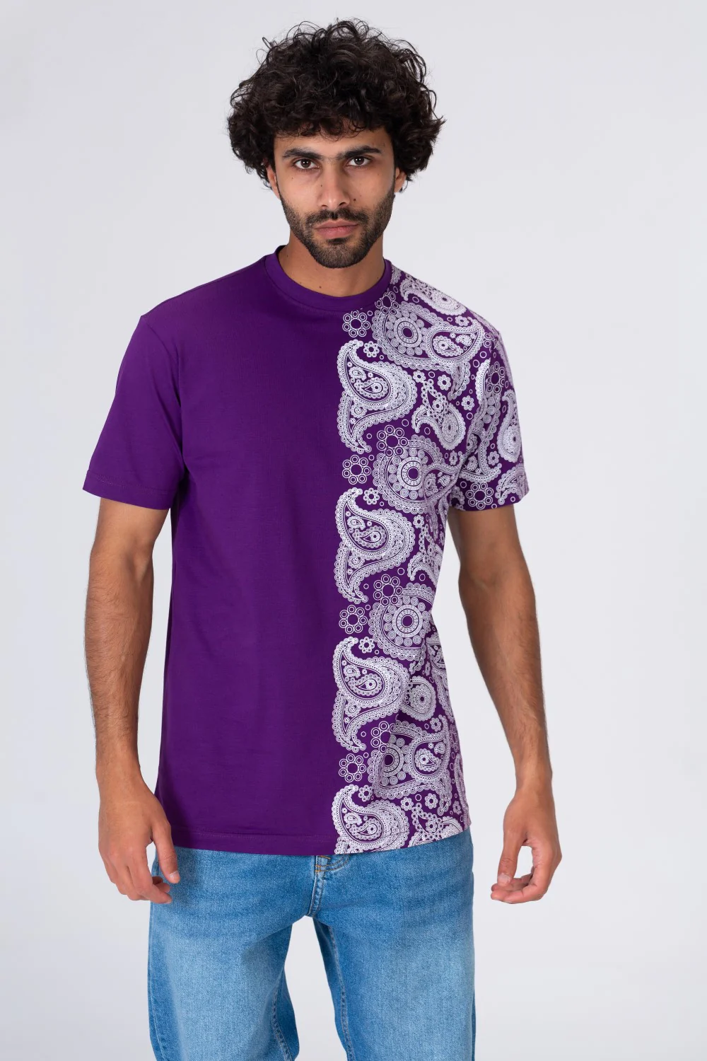 Mens Half And Half Printed Regular Fit T-Shirt - Image 6