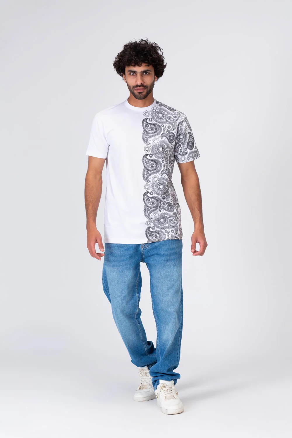 Mens Half And Half Printed Regular Fit T-Shirt - Image 7