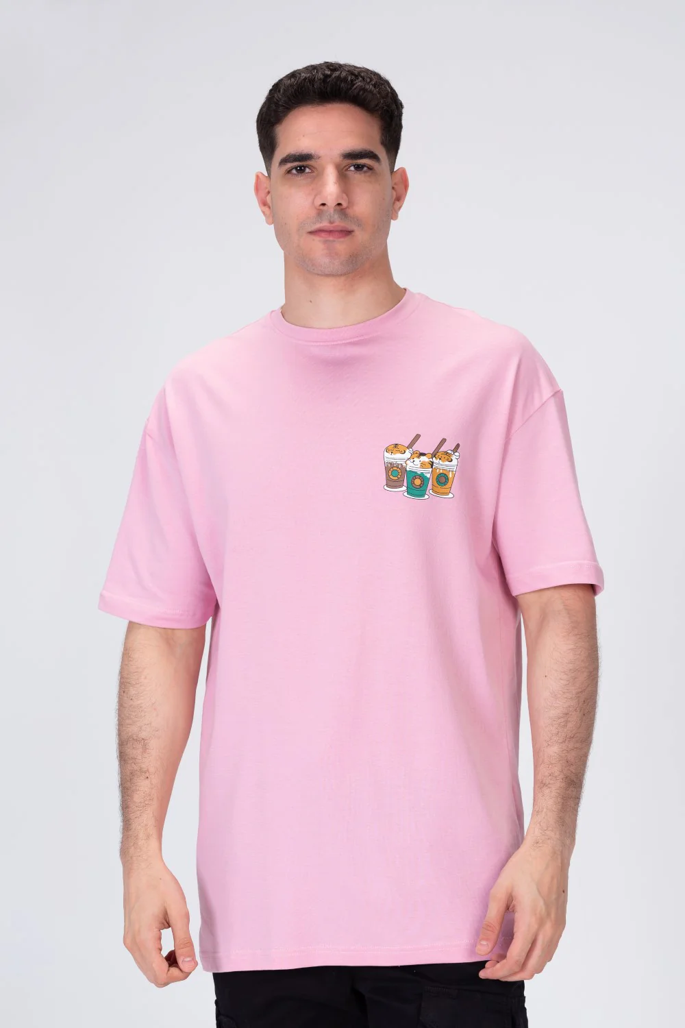 Mens Half Sleeve Cotton T-shirt Printed On The Front And Back
