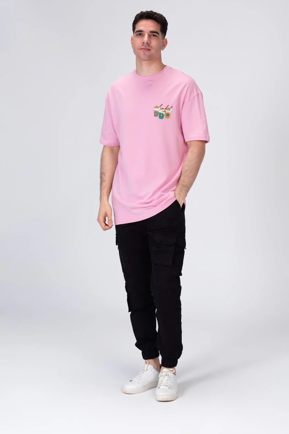 Mens Half Sleeve Cotton T-shirt Printed On The Front And Back - Image 3