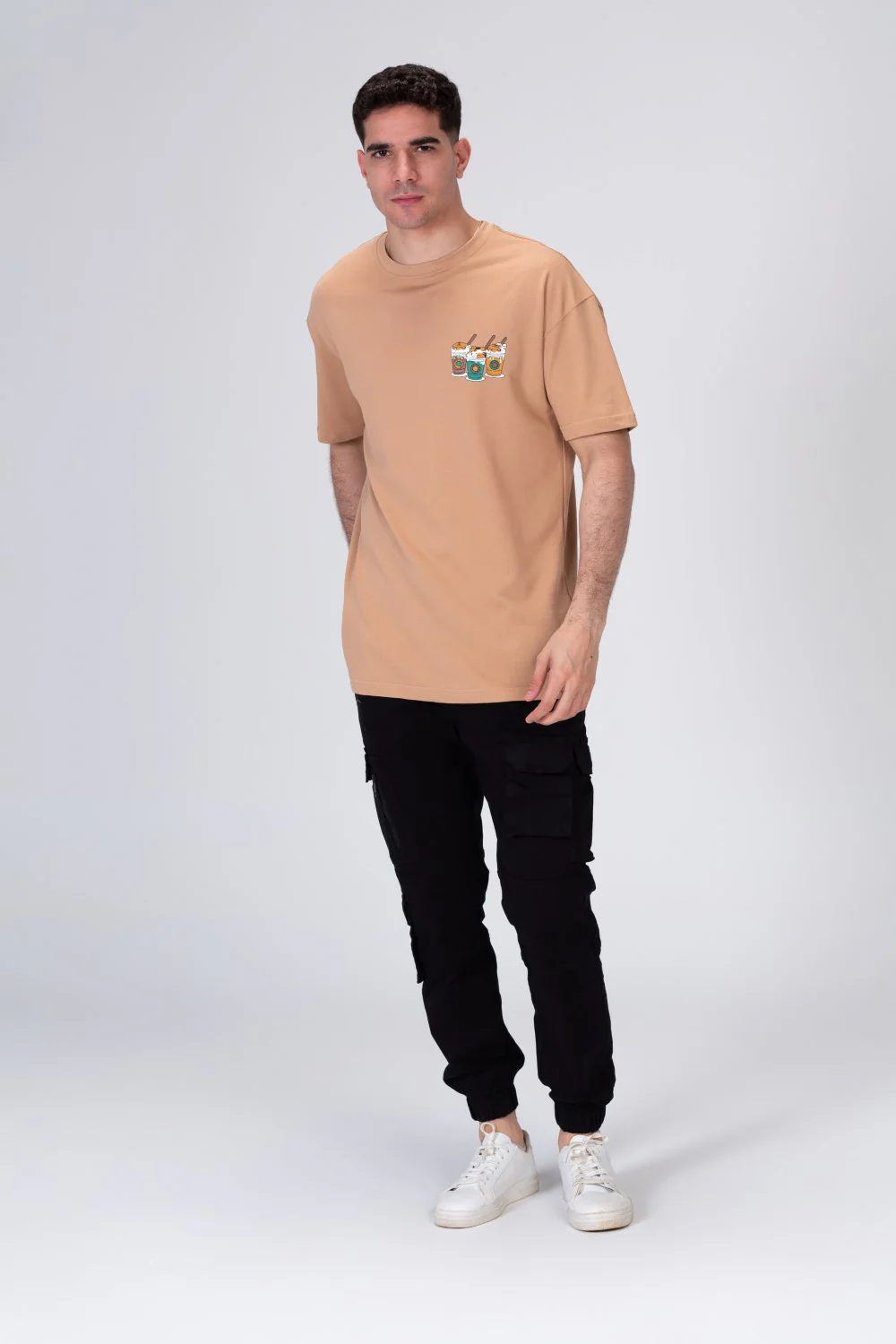 Mens Half Sleeve Cotton T-shirt Printed On The Front And Back - Image 4