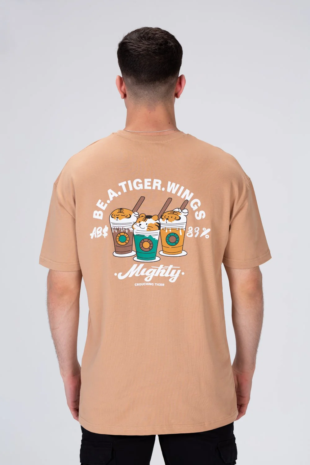 Mens Half Sleeve Cotton T-shirt Printed On The Front And Back - Image 5