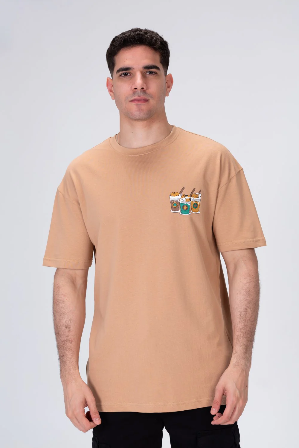 Mens Half Sleeve Cotton T-shirt Printed On The Front And Back - Image 6