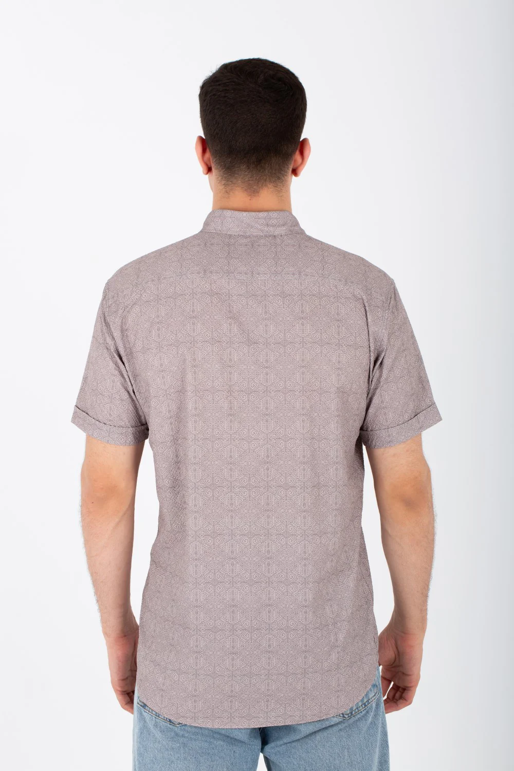 Mens Half Sleeve Jacar Slim Fit Shirt With A Unique Collar And Cut - Image 8