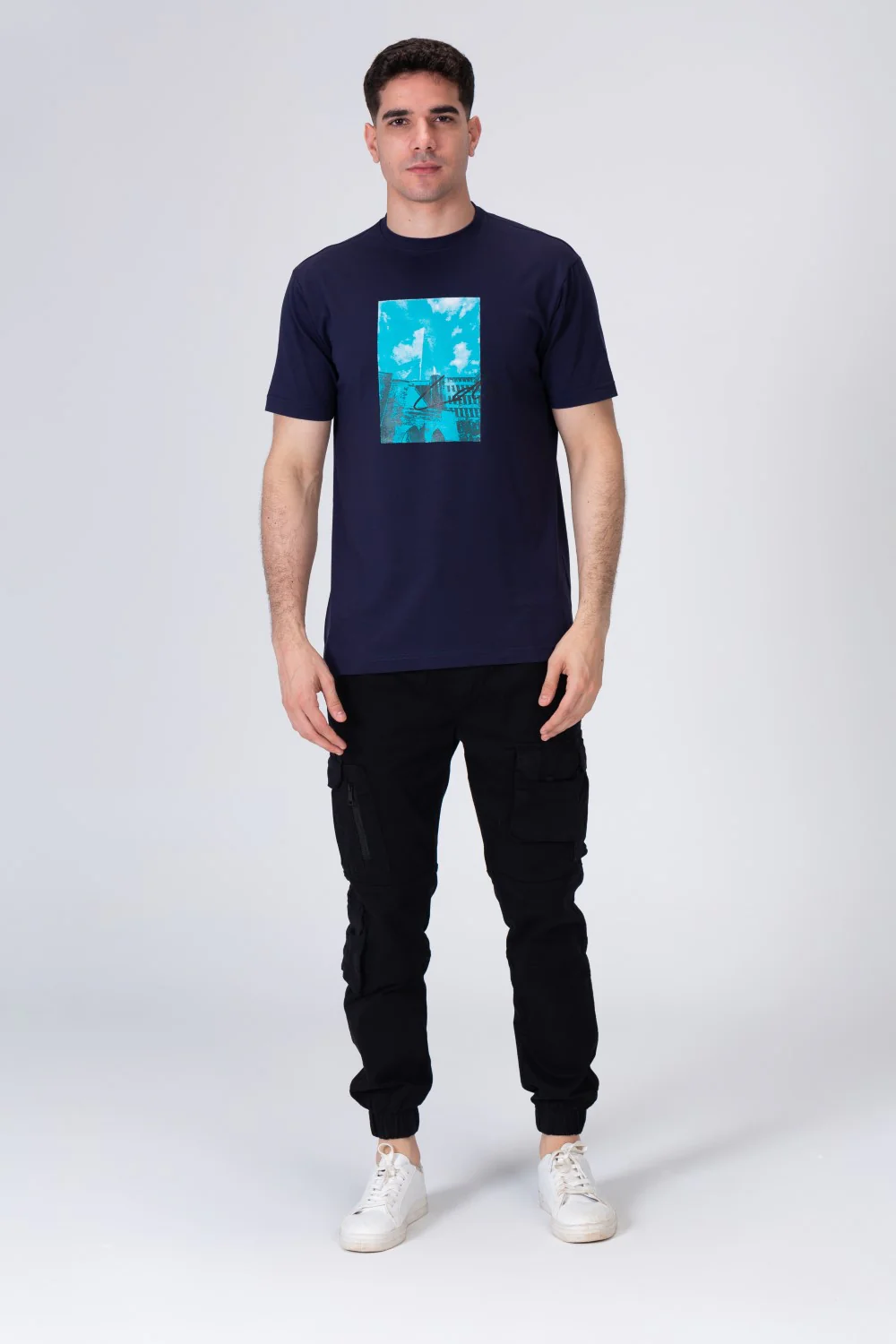 Mens Half Sleeve Printed On The Front Regular Fit T-shirt - Image 3