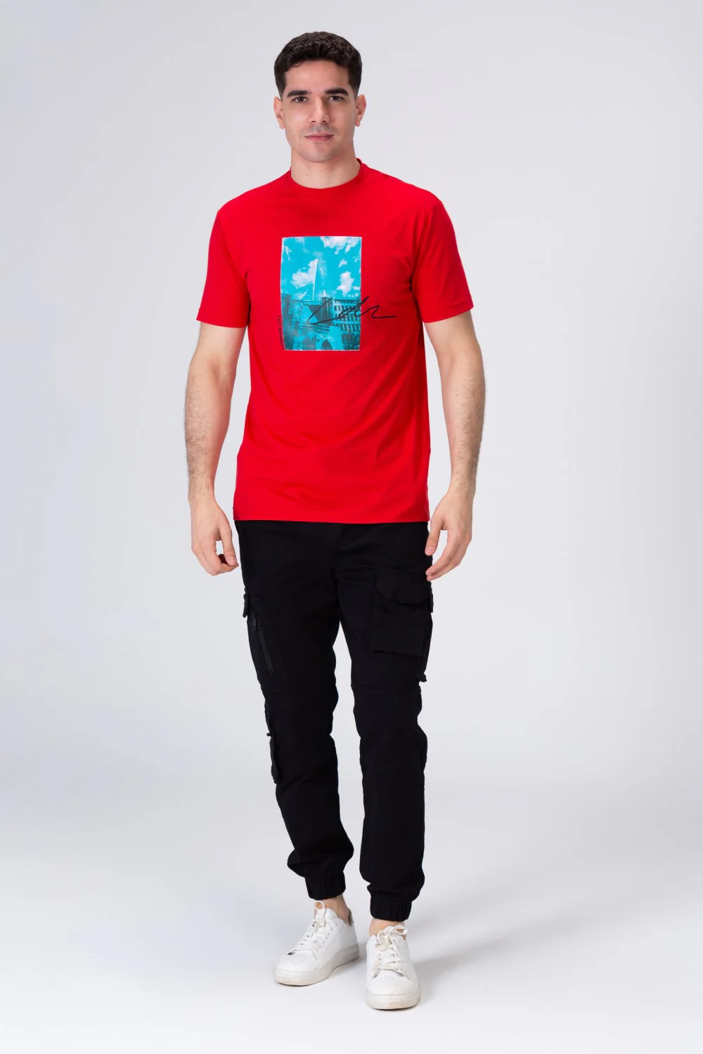 Mens Half Sleeve Printed On The Front Regular Fit T-shirt - Image 5
