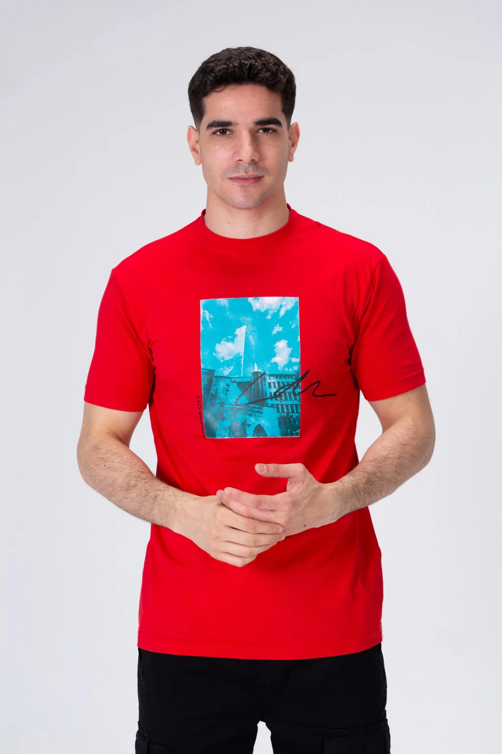 Mens Half Sleeve Printed On The Front Regular Fit T-shirt - Image 6