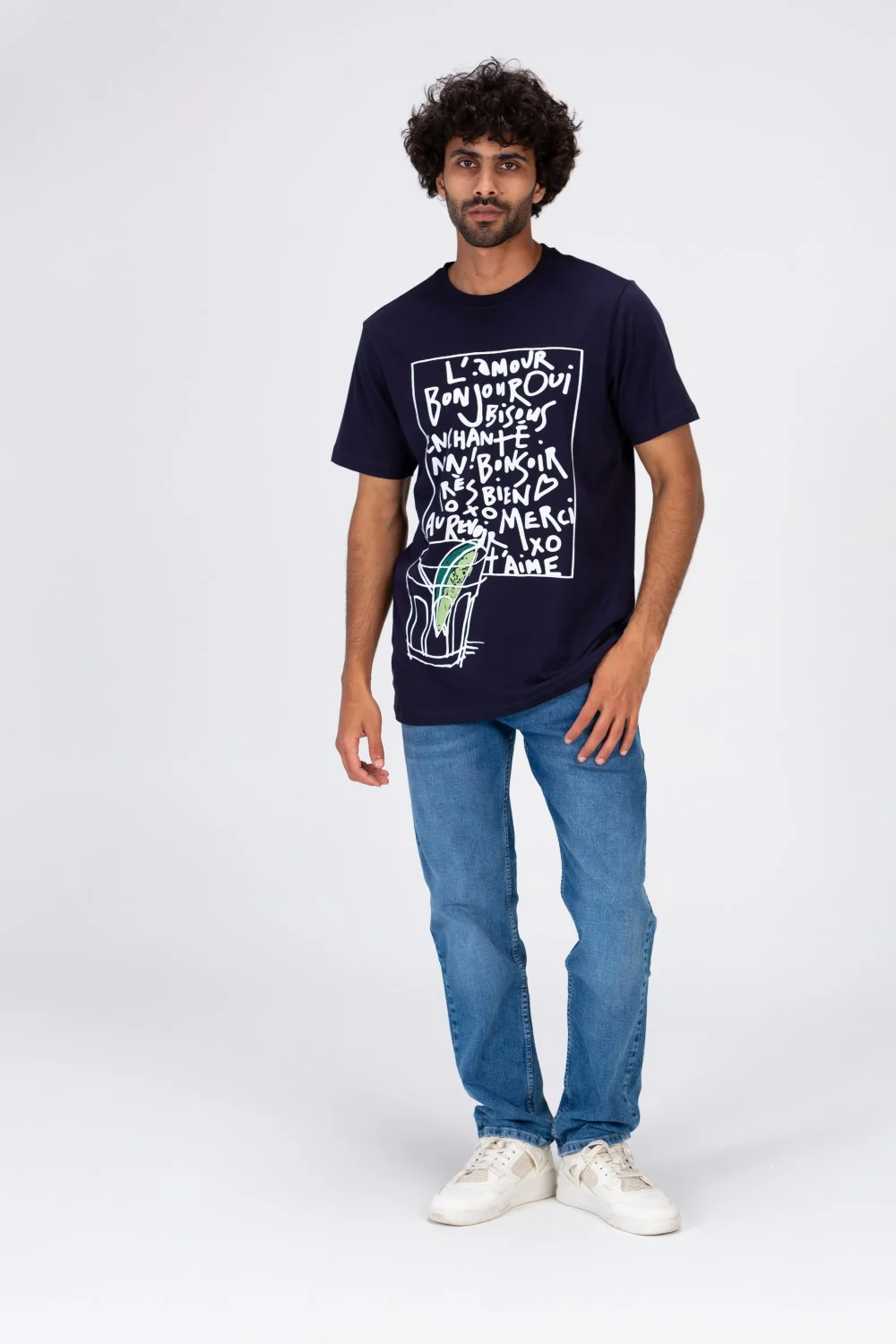 Mens Half Sleeve Printed T-shirt With A Unique Summer Cut - Image 4