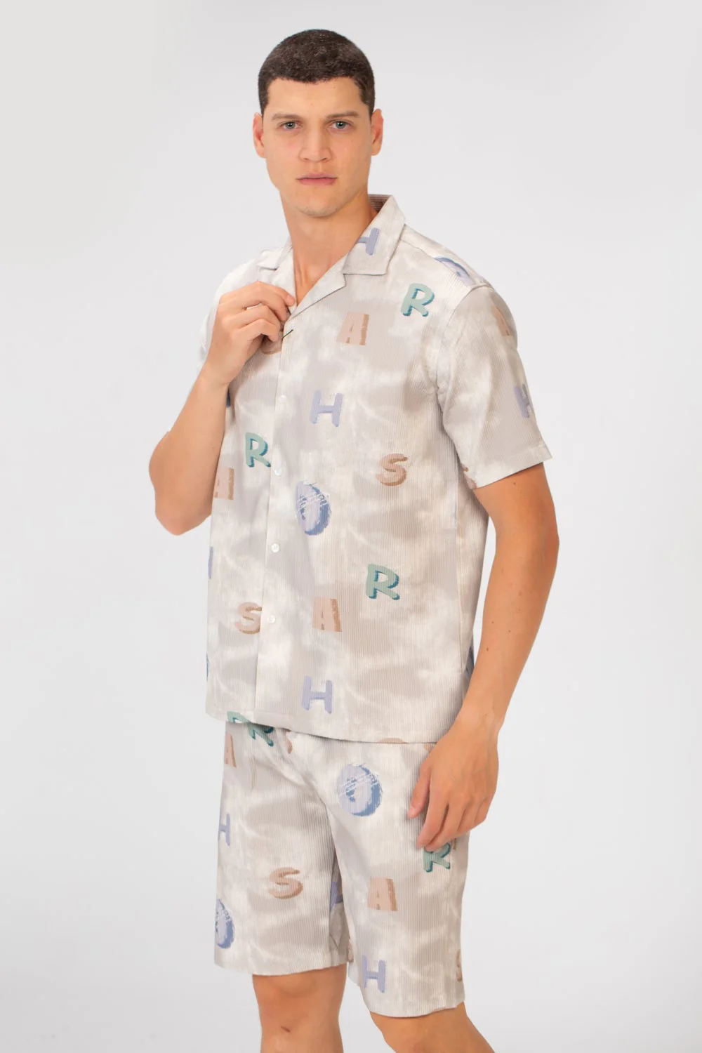 Men's Slim Fit Outfit With Letter Print In Summer High Quality - Image 3