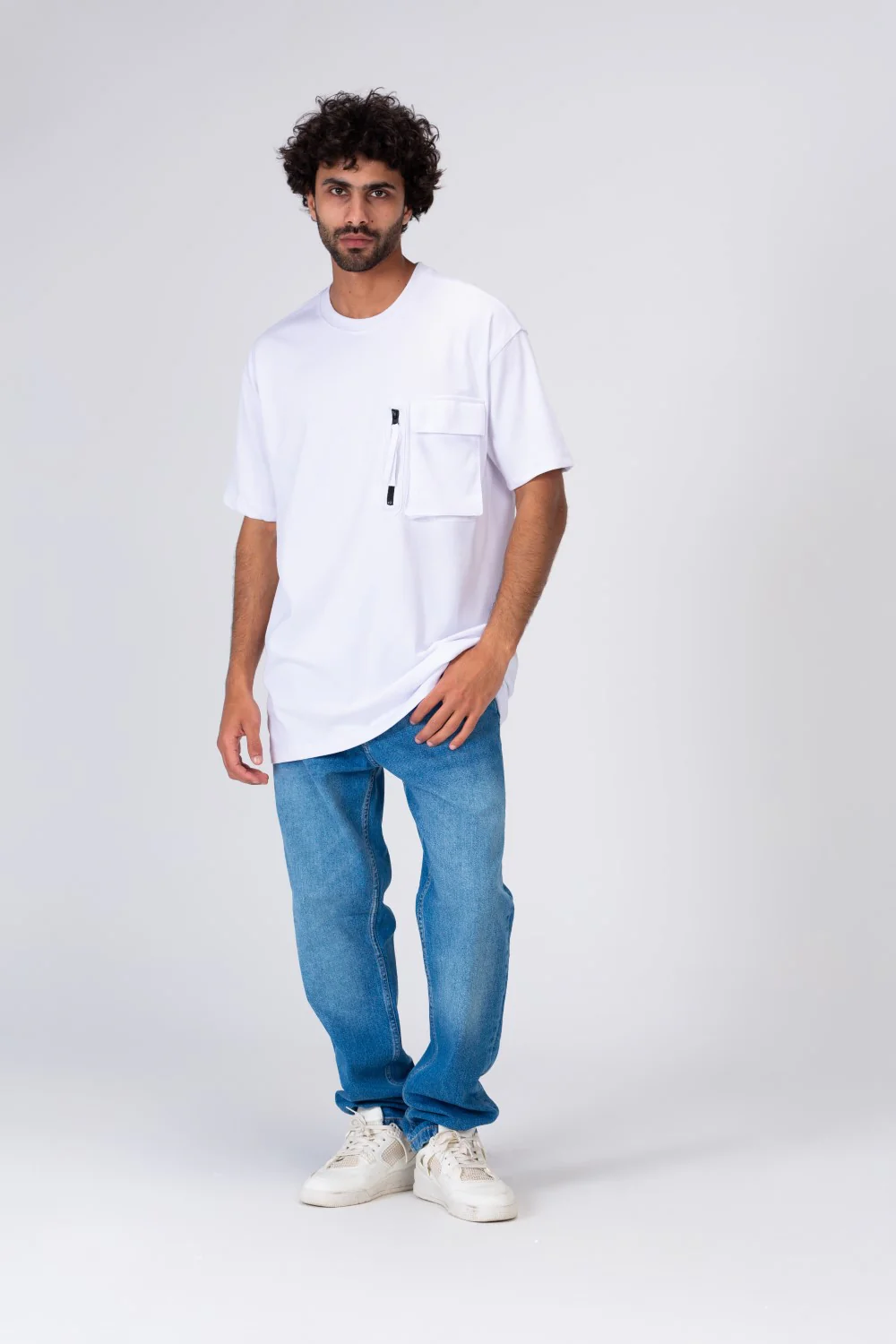 Mens Half Sleeve T-shirt Made Of Soft Cotton With A Zipper Pocket On The Front - Image 7