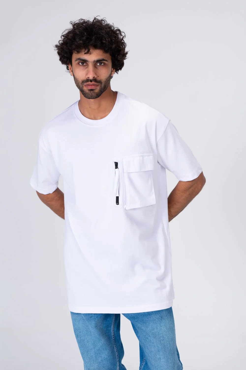 Mens Half Sleeve T-shirt Made Of Soft Cotton With A Zipper Pocket On The Front - Image 9