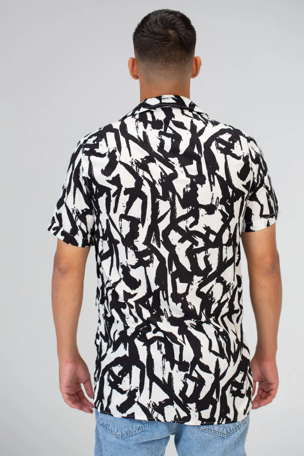 Mens Half Sleeved Jakar Printed Slim Fit Shirt Cotton Viscose - Image 2