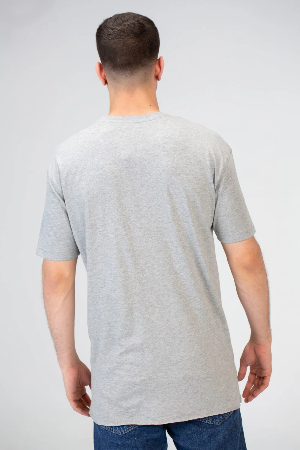Mens Half Sleeved Over Sized Cutting T-shirt With A Round Collar And Front Print - Image 5