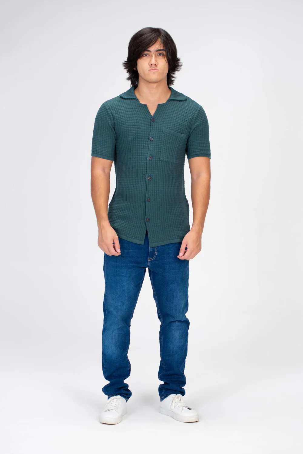 Men's Half Sleeved Shirt With Buttons And A Front Pocket With Comfortable Material - Image 3