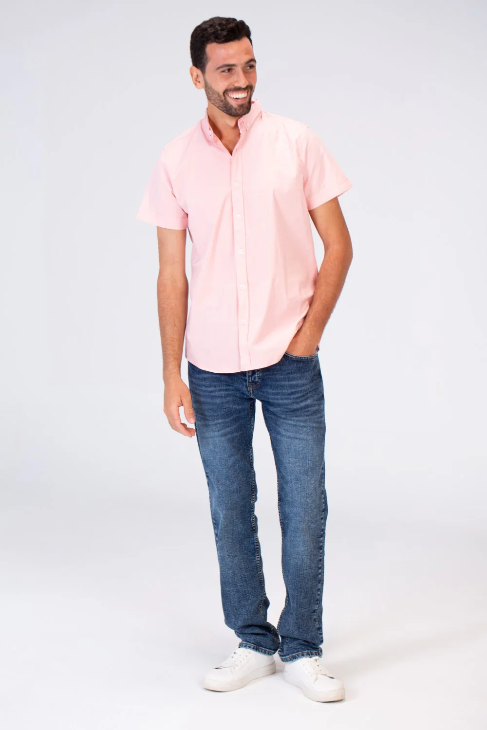 Mens Half Sleeved Slim Fit Basic Plain Shirt Made Of Lycra Poplin Material - Image 12