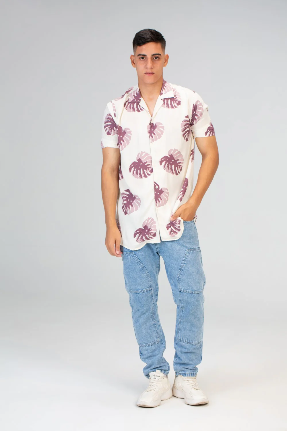 Mens Half Sleeved Slim Fit Shirt In Viscose Cotton - Image 4