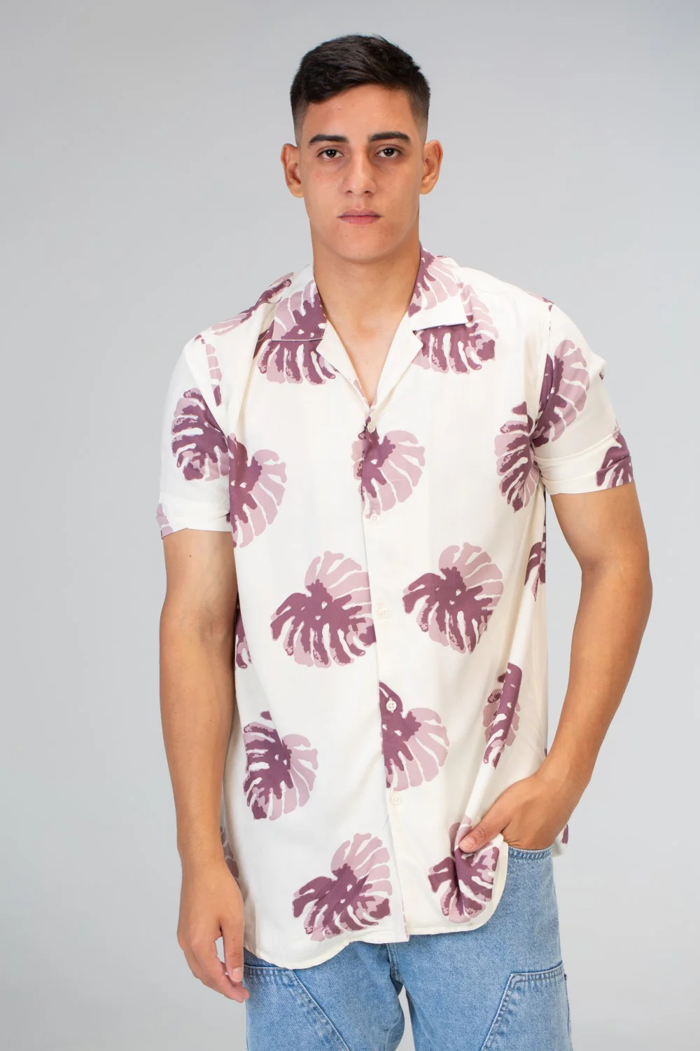 Mens Half Sleeved Slim Fit Shirt In Viscose Cotton - Image 6