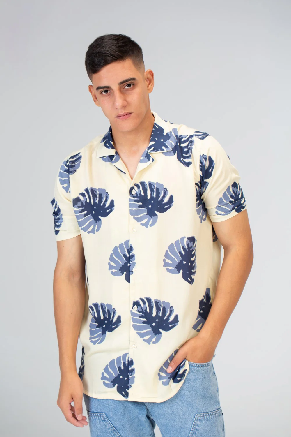 Mens Half Sleeved Slim Fit Shirt In Viscose Cotton - Image 9